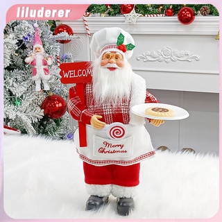 ด้านบน12 Chef Santa Claus Figurines Merry Christmas รูปตกแต่งเดสก์ท็อปเครื่องประดับ Xmas Santa ตุ๊กตาตกแต่งตารางเด็ก Xmas ของขวัญปีใหม่ HO