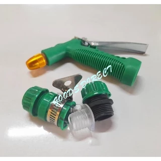 หัวฉีดน้ำแรงดันสูง ปืนฉีดน้ำ หัวทองเหลือง ขนาด1/2"(4หุน) หัวฉีดน้ำ หัวปรับได้ ปืนฉีดน้ำล้างรถ รดน้ำต้นไม้ Clearance