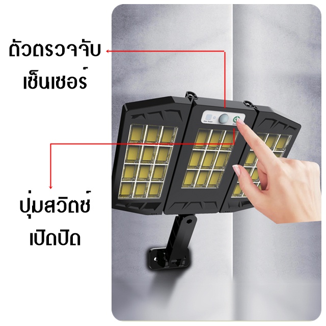 รับประกัน2ปี โคมไฟถนนโซล่าเซลล์ กันน้ำกลางแจ้งป้องกันฟ้าผ่า สว่างอัตโนมัติเมื่อฟ้ามืด - รูปที่ 2