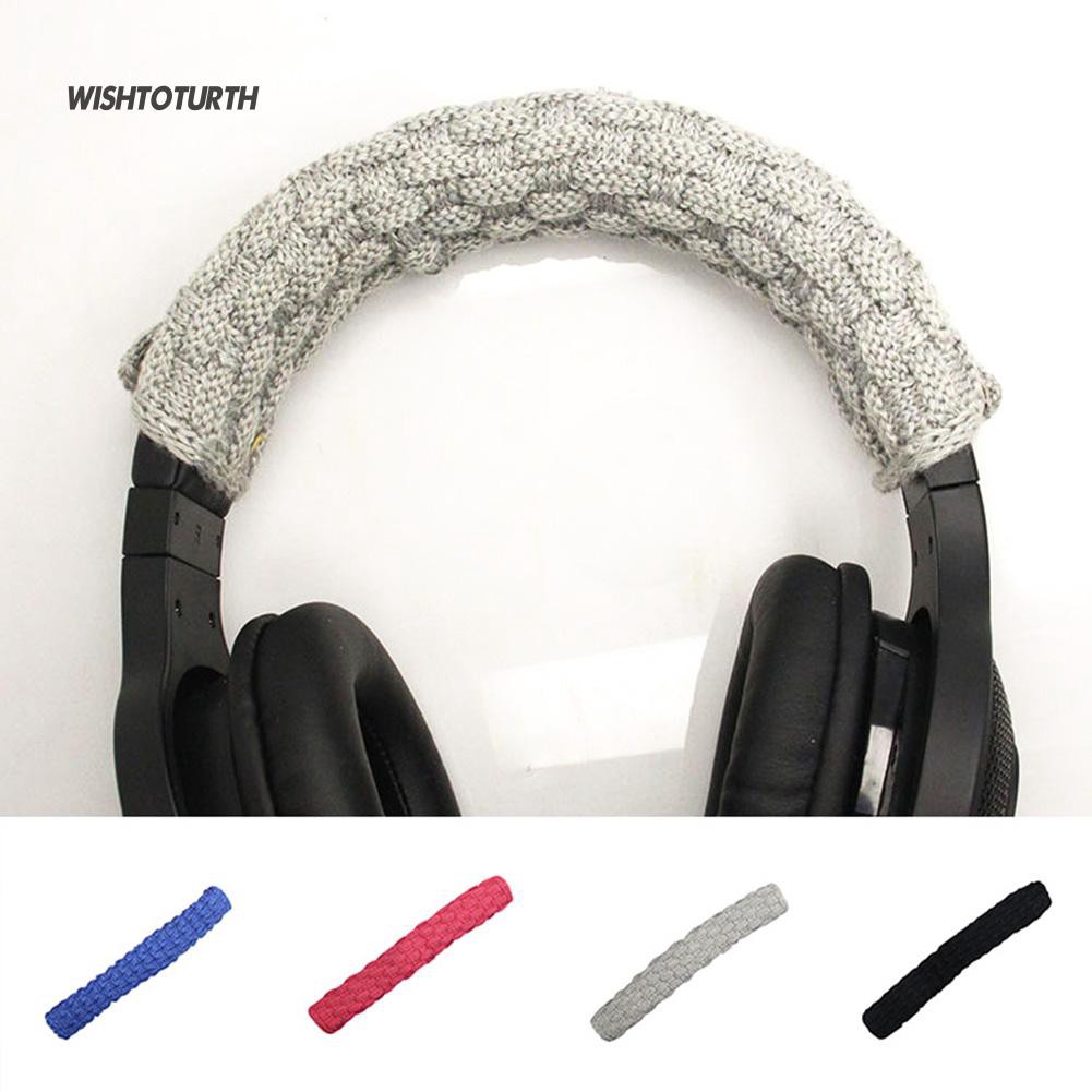 ☼Wt Solid Color Braided Cloth Headphone Headband Cushion Cover Protector