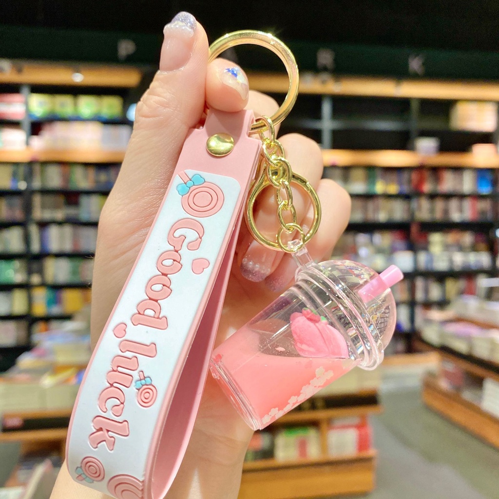 พวงกุญแจ จี้ขวดนม รูปสตรอเบอร์รี่ สับปะรด แบบสร้างสรรค์