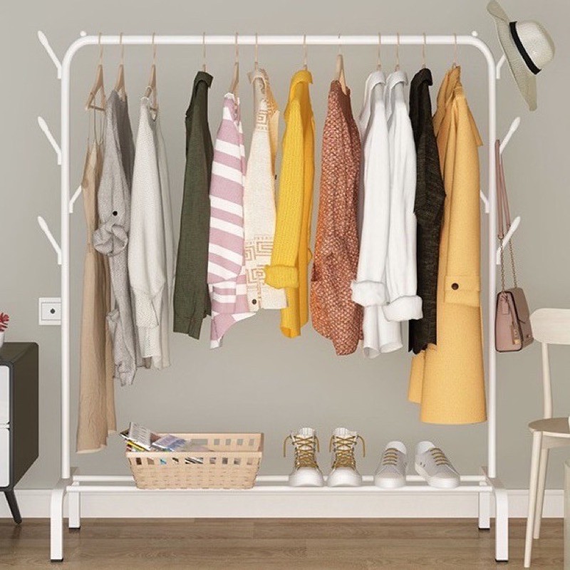 ส่งเร็ว🚚!!ถูกสุด🔥ราวแขวนเสื้อผ้า, ราวตากผ้า, ราวแขวนเหล็ก, ราวแขวนเสื้อผ้าพร้อมชั้นวาง, ราวเหล็กแขวนเสื้อผ้า