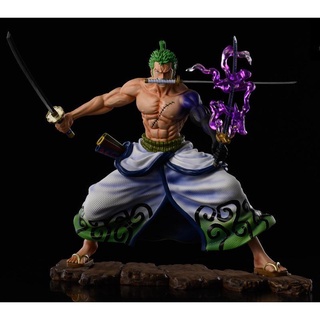 โมเดลฟิกเกอร์ อนิเมะ One Piece Zoro Figure Wano Country Kimono Three Thousand Worlds บรรจุกล่อง สําหรับตกแต่ง