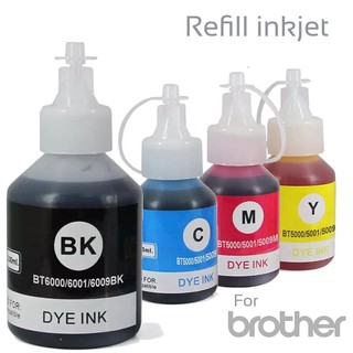 Refill inkjet หมึกเติมอิงค์เจ็ทสำหรับเครื่องพิมพ์​ BROTHER ชุด 4สี+กระดาษ