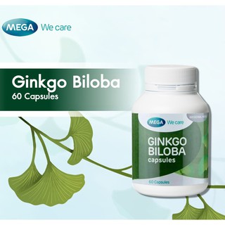 Mega We Care Ginkgo Biloba เมก้า วี แคร์ จิงโกะ บิโลบา 60 แคปซูล สารสกัดจากจิงโก บิโลบา