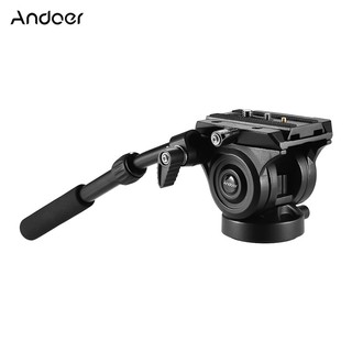 Andoer VH05 กล้องถ่ายวิดีโอหัวขาตั้งกล้องหัวกระแทกแบบ Fluid Drag / Tilt Head with Quick Rel