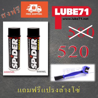 แพคคู่สุดค้ม Spider Spray 600ml. สเปรย์หล่อลื่นโซ่ ฟรี ฟรีแปรงล้างโซ่1ชิ้น