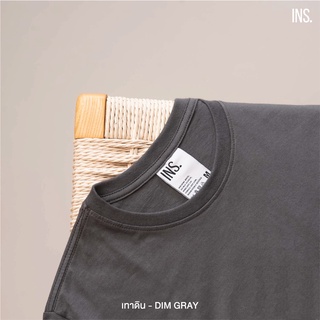 INS. - เสื้อยืดเปล่า เสื้อยืดสีพื้น เสื้อยืดคอกลม_สีเทาดิน