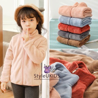 เสื้อกันหนาวผ้า Fleece สำหรับเด็กชาย-เด็กหญิง Winter plus double sided fleece childrens clothing jacket (No LOGO)