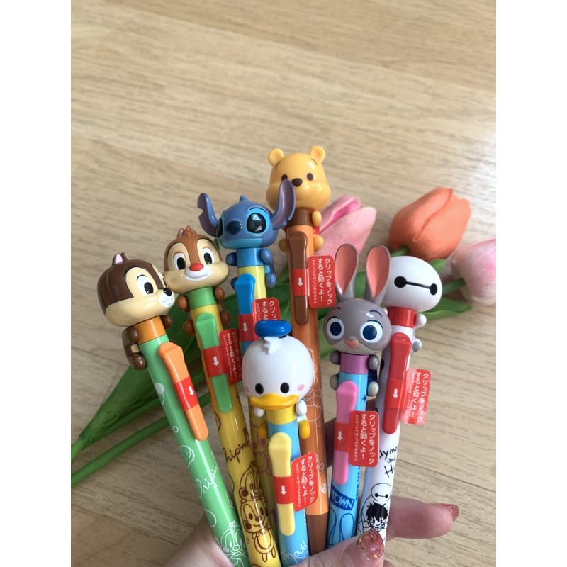 ✨มือหนึ่ง✨ ปากกาดำ pooh/stitch/Donald duck/Judy/Baymax/Chip/Dale (Disney store japan🇯🇵)