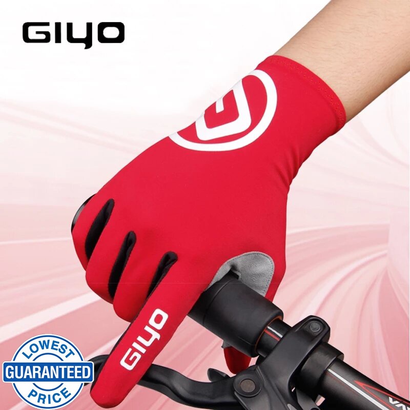 Giyo ถุงมือขี่จักรยาน แบบเต็มนิ้ว หน้าจอสัมผัส กันลื่น คุณภาพสูง 5 สี