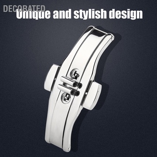 Decorated Butterfly-shape Deployment Buckle Automatic Double Click Metal Clasp Strap For Watch Band