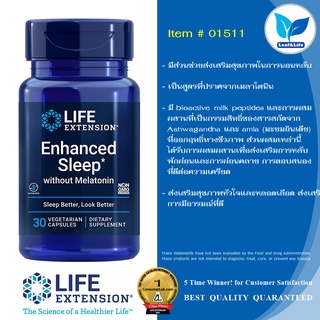 Life Extension Enhanced Sleep without Melatonin / 30 Vegetarian Capsules