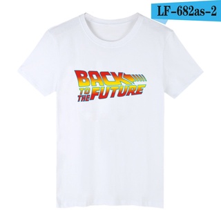 เสื้อยืดผ้าฝ้ายพิมพ์ลายขายดี ❧Alimoo เสื้อยืดผ้าฝ้าย แขนสั้น ลาย Back to the Future สำหรับผู้ชายผู้หญิง ไซซ์ XXS-4XL