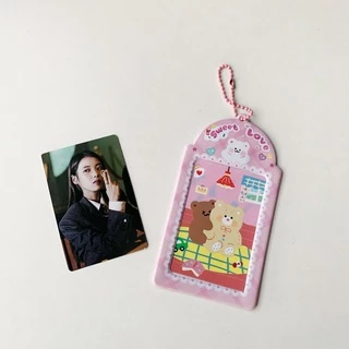 กระเป๋าใส่บัตรโพลารอยด์ ขนาดเล็ก ลายลูกไม้ และหมีน่ารัก