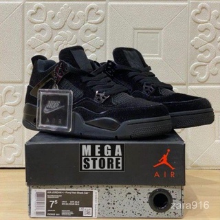 Nike Air Jordan 4 Retro Olivia Kim Triple BNIB รองเท้าผ้าใบลําลอง สีดํา ของแท้ 100% HJZZ EGKO