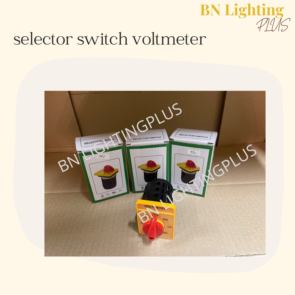 [Qubix พร้อมส่ง] Selector switch Volt meter ซีเล็คเตอร์โวลท์ แดงเหลือง ซีเล็คเตอร์  รุ่น SA16-7-6131