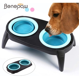 Benepaw ชามใส่อาหารสัตว์เลี้ยง แบบยกสูง พร้อมขาตั้ง ถอดออกได้ เป็นมิตรกับสิ่งแวดล้อม สําหรับสุนัข