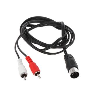 อะแดปเตอร์สายเคเบิ้ล 0.5 ม. / 1.5 เมตร 5 PIN DIN Male to 2 RCA Male Audio Video