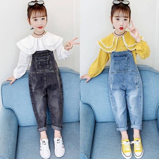 เอี๊ยมยีนส์ขาสั้น  ชุดเอี๊ยมเด็กผู้หญิง ♚สาว, คาวบอย, กางเกง, ฤดูใบไม้ผลิและฤดูใบไม้ร่วงใหม่, เด็กโต, เวอร์ชั่นเกาหลีของ