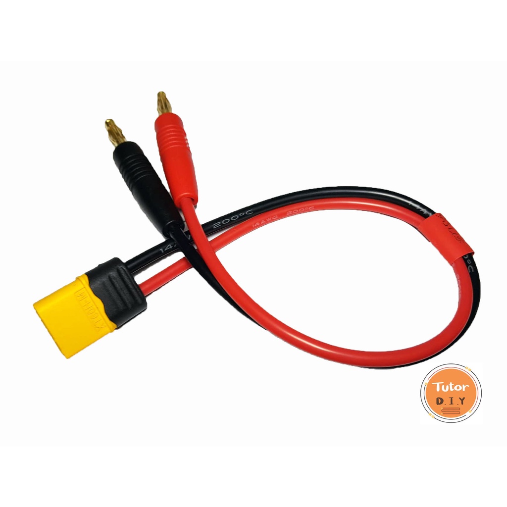 [ร้านในไทย] สายชาร์จ XT60/XT90 to Banana Plug สายไฟซิลิโคน 14awg