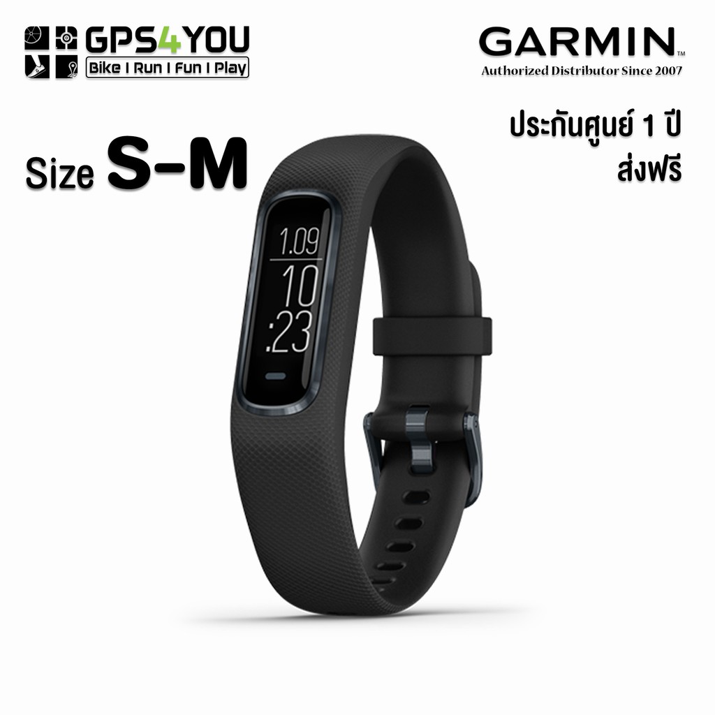 GarminVivoSamrt4 สายรัดข้อมือเพื่อสุขภาพ Midnight with Black Band,Size S-M