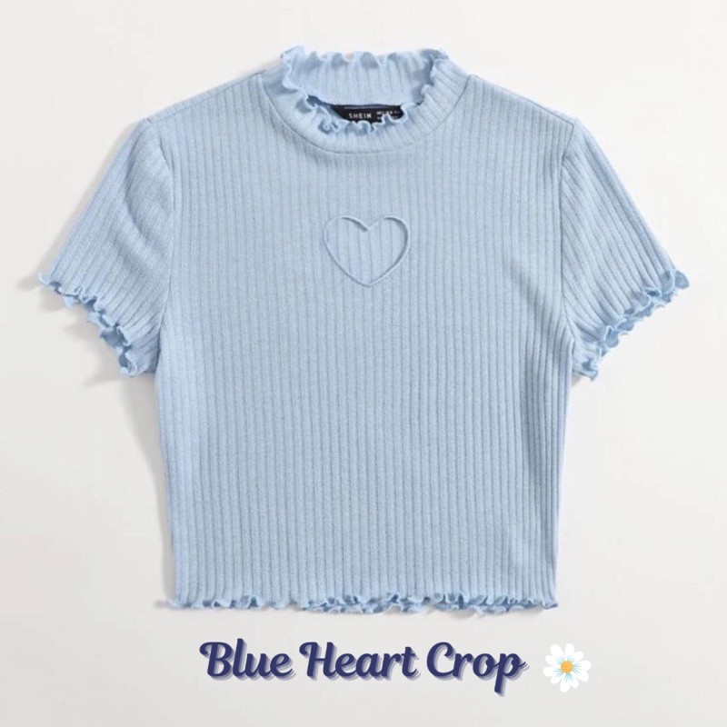 SHEIN : Blue heart crop 🫐💙