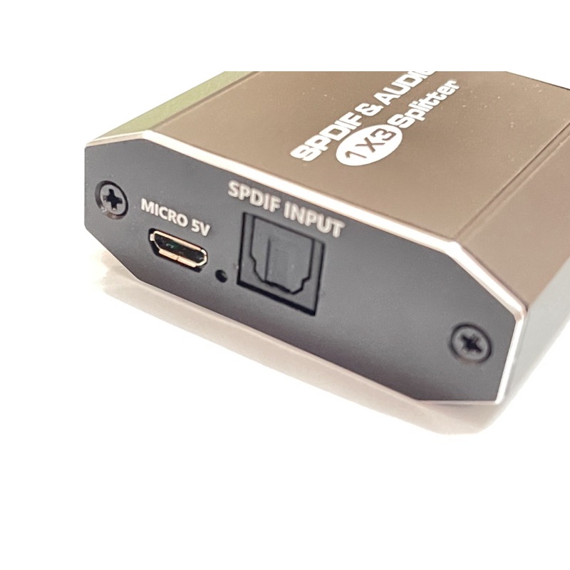 อลูมิเนียมSpdif Toslink Optical Digital Audio Splitter is 1X3 Optical Splitterสนับสนุน5.1CH LPCM 2.0 DTS