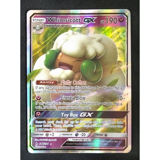 Whimsicott GX Card 140/234 เอลฟูน Pokemon Card Gold Flash Light (Glossy) ภาษาอังกฤษ