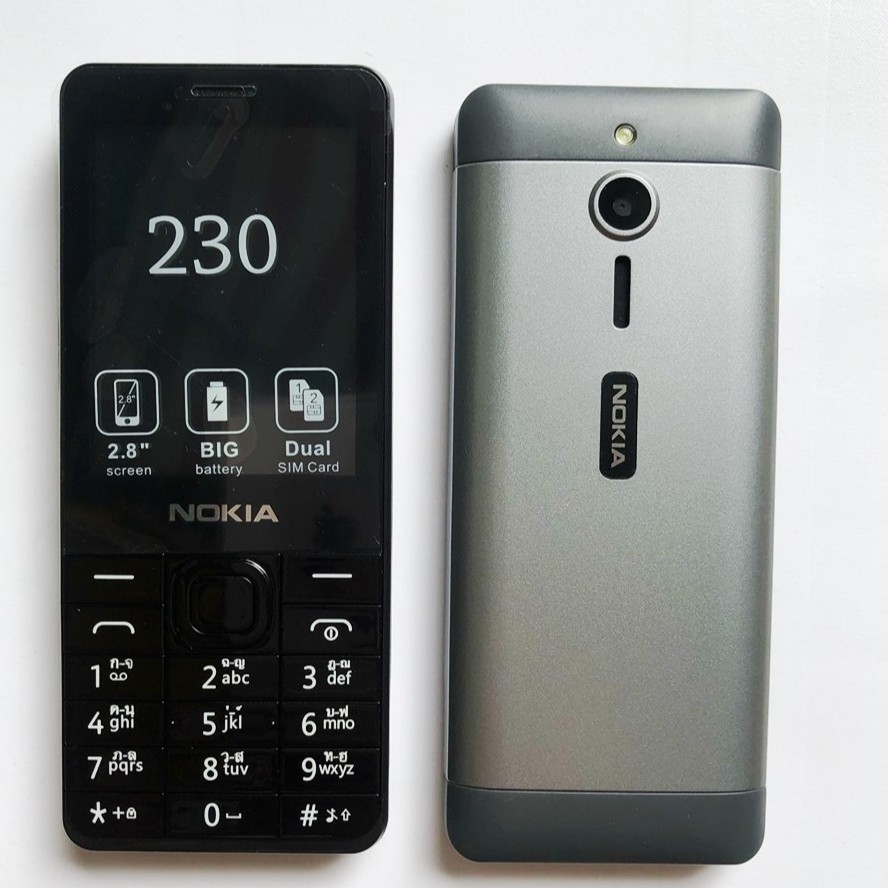 โทรศัพท์มือถือ โนเกียปุ่มกด NOKIA 230 (สีดำ) 2 ซิม จอ 2.8นิ้ว รุ่นใหม่ 2020