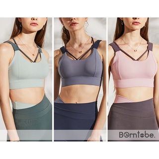 [ Borntobe.] สปอร์ตบราออกกำลังกาย สายไขว้ ทูโทน พร้อมส่ง TM015