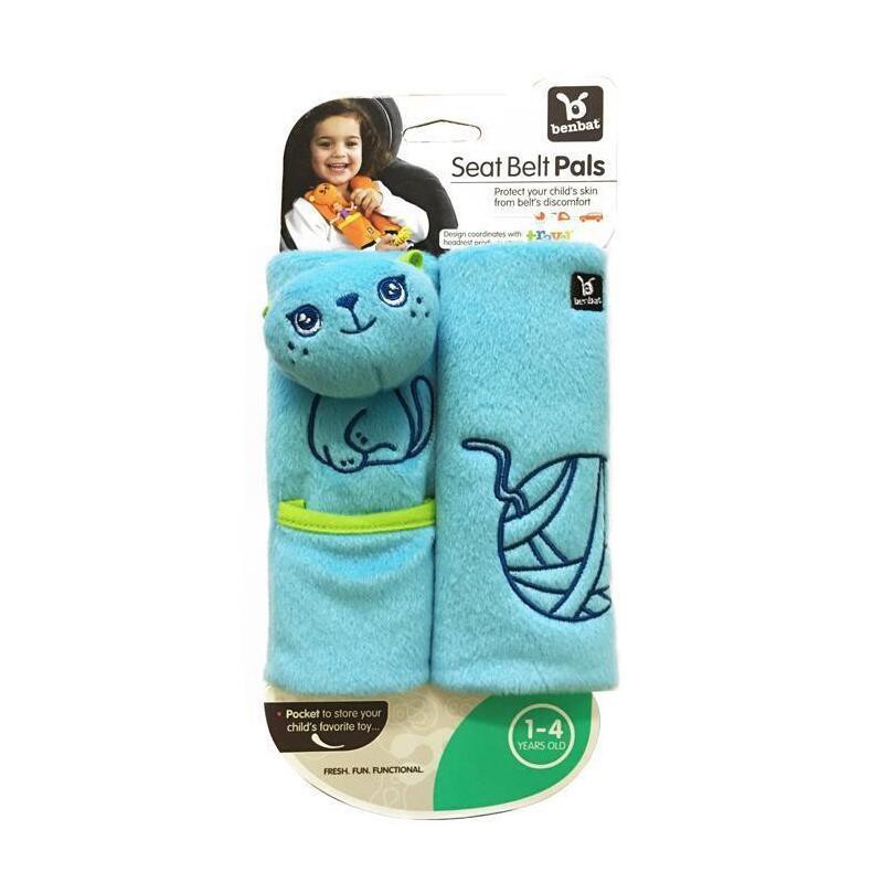 BenBat JJ Cole Travel Friends เข็มขัดนิรภัย Pals Blue Cat Baby Kids Car Seat ฝาครอบป้องกันที่นั่งรถเ