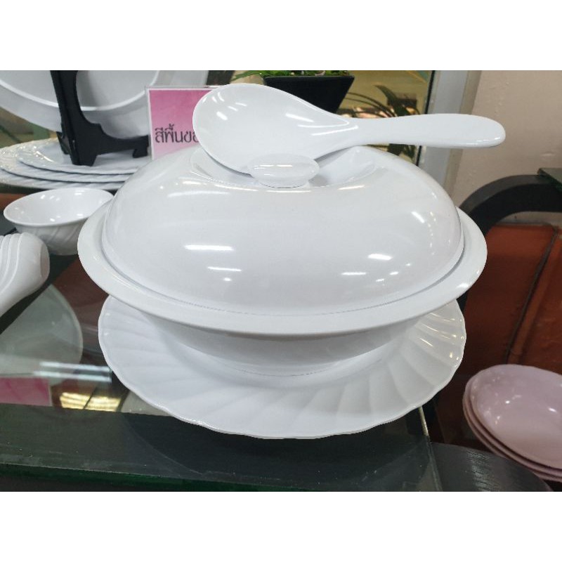 ซุปเปอร์แวร์ชุดโถข้าวขาวขอบหยัก