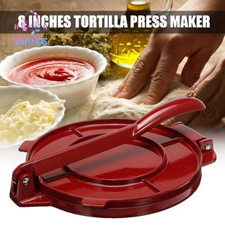 [In Stock]-8 นิ้ว Tortilla Press Maker Diy เครื่องมือกดเต่าอลูมิเนียมสําหรับทําอาหาร (สีแดง)