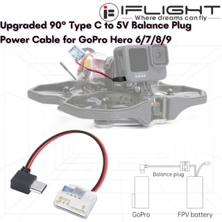 Iflight อัพเกรด 90 Type C ถึง 5V สมดุลปลั๊กสายไฟ สําหรับ GoPro Hero 6/7/8/9 MX9141