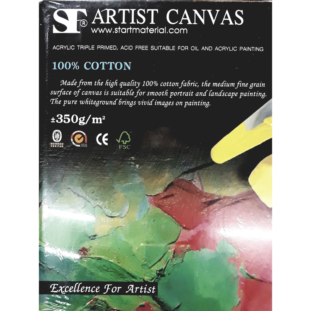 PPKK เฟรมวาดรูป สีดำ SeiKai ,เฟรมผ้าใบ สีขาว ST, Seikai 80x100,100x100 cm.380g/m2 Artist Canvas (Seikai/ST) 100% Cotton - รูปที่ 2