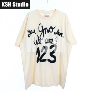 RRR123Foam Letter Print Short-Sleeve High Street Couple LooseVintageRetro Washed Distressed round NeckTT-shirt