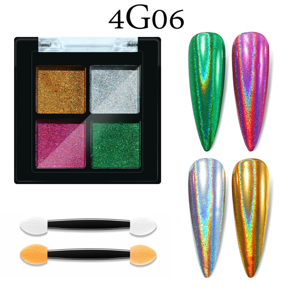 ตลับผงกระจกขัดเล็บแบบอัดแข็ง สีฟรุ้งสวย พกพาได้ 1ตลับมี4สี (รหัสสีตามภาพ เลือกจากตัวเลือก) - รูปที่ 6