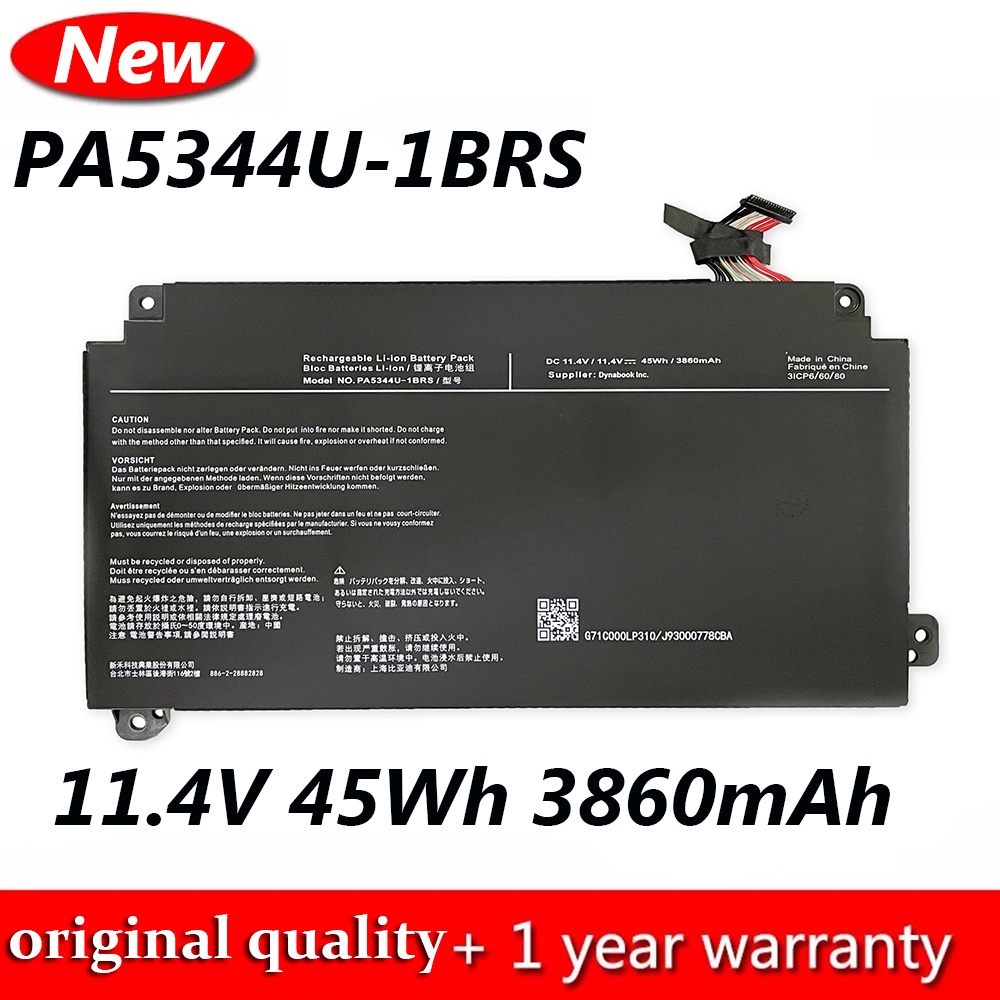 New PA5344U-1BRS PA5344U 11.4V 45Wh 3860mAh Replacement Laptop Battery For Toshiba dynabook PA5344U-