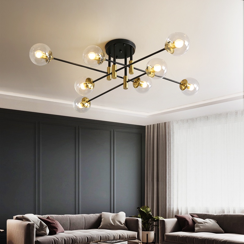 โคมระย้า LED ที่ทันสมัย E27 Ball Light โคมไฟเพดานนอร์ดิกห้องนั่งเล่นห้องครัวไฟตกแต่งภายในบ้าน