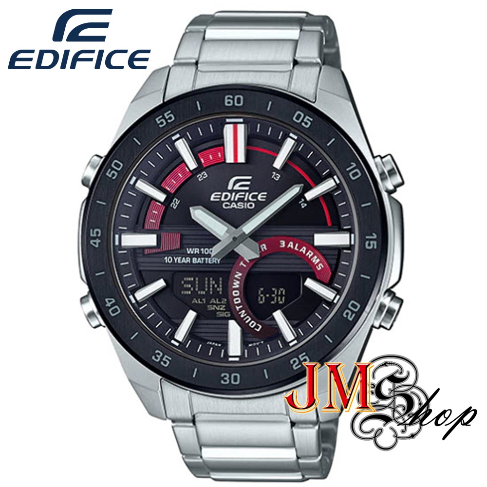 Casio EDIFICE นาฬิกาข้อมือผู้ชาย สายสแตนเลส รุ่น ERA-120DB-1AVDF หน้าปัดสีดำ