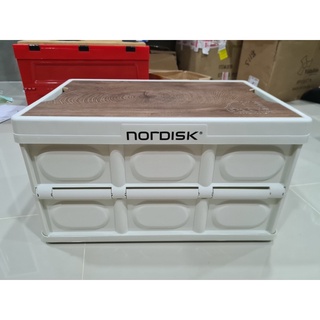 Nordisk กล่อง Camping กล่องเก็บของพับได้ แข็งแรง ขนาดความจุ 50L พร้อมTopไม้ด้านบน  มีสินค้าพร้อมส่ง