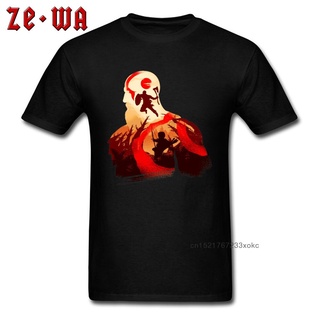 เสื้อยืดผ้าฝ้ายพิมพ์ลายคลาสสิก เสื้อยืดผ้าฝ้าย 100% พิมพ์ลายดอกไม้ God of War Kratos Gamer Father and Son Adventure Spac