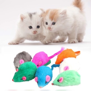 ของเล่นตุ๊กตาหนู แบบโต้ตอบ สุ่มสี สําหรับฝึกสัตว์เลี้ยง แมว มีเสียง 1 ชิ้น