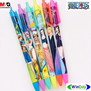 ปากกา M&amp;G ปากกาลูกลื่น หมึกน้ำเงิน 0.5มม. ONE PIECE ลิขสิทธิ์แท้จากญี่ปุ่น