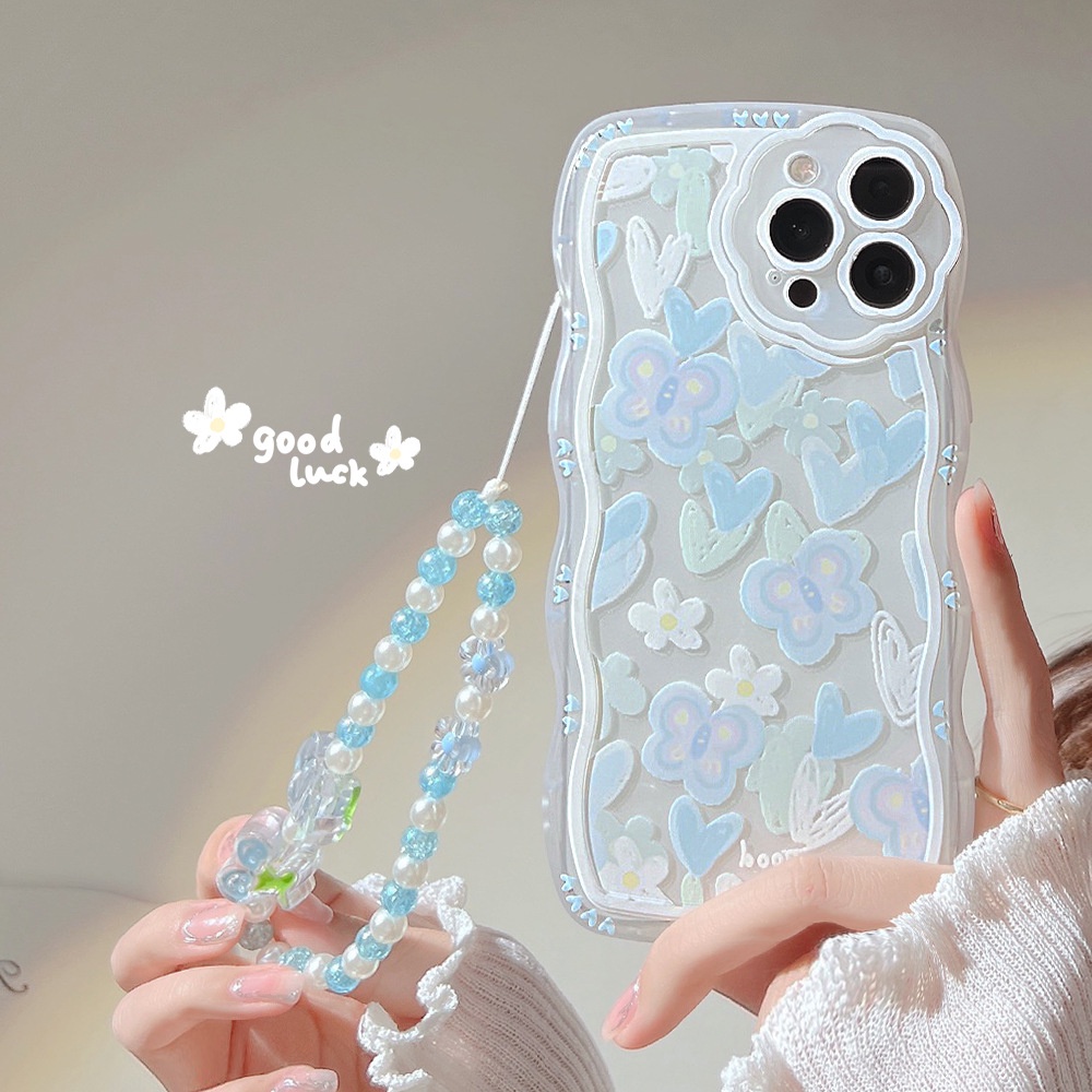 เคสโทรศัพท์มือถือ ลายคลื่น พร้อมสายคล้อง สําหรับ for iPhone 14 7 8 Plus + XS XR Max SE 11 12 13 14 Pro Max mini TPU Case-Dinuo Case