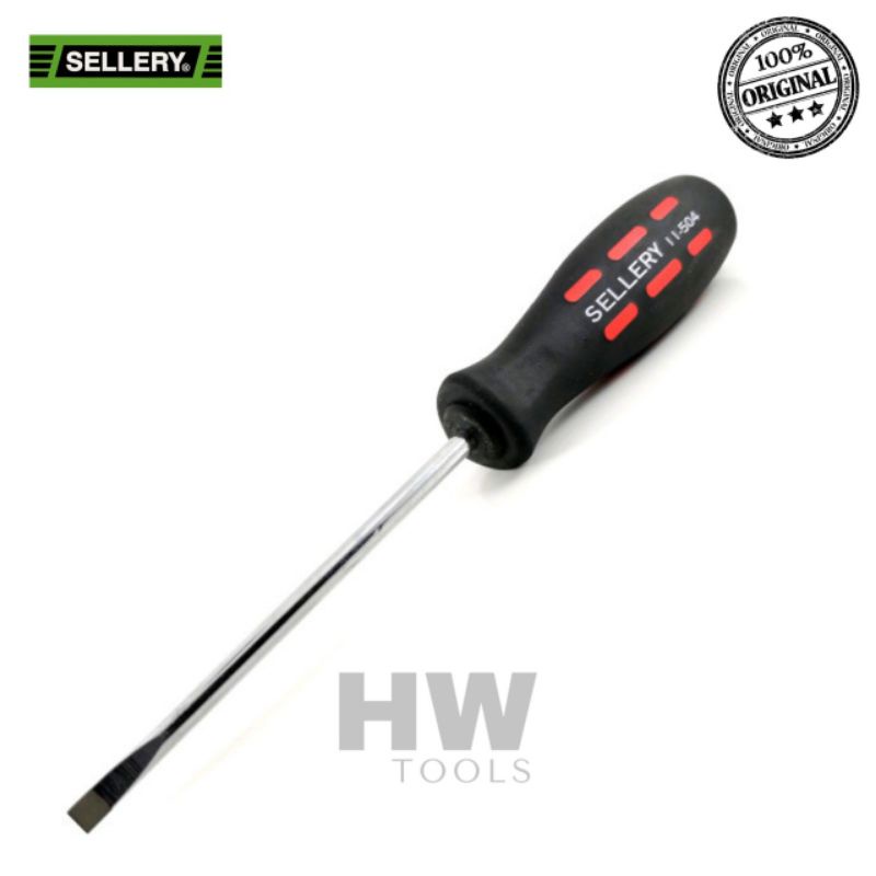 จาน SCREWDRIVER MINUS SCREWDRIVER ด้ามจับยาง 4 INCH X 5MM (-) SELLERY 11-504