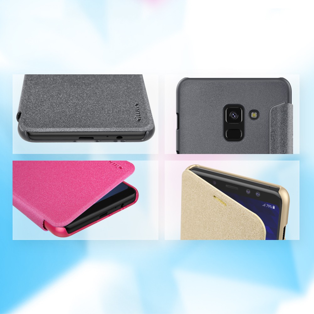 Nillkin เคส Samsung Galaxy A8 2018 แท้% เคสฝาพับ Nillkin Sparkle Leather #8