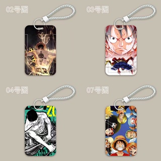 【1】ซองใส่บัตรประจําตัวประชาชน ลายการ์ตูนอนิเมะ One Piece Luffy พร้อมสายคล้อง สําหรับนักเรียน