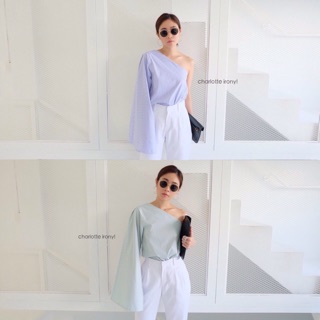 One Shoulder Bell Sleeve Top